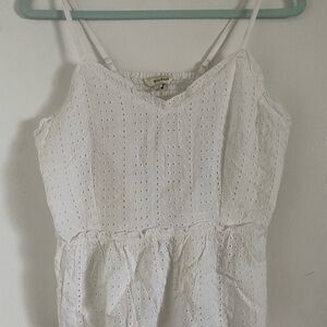 White Eyelet Women's Top - summer embroidered white feminine top